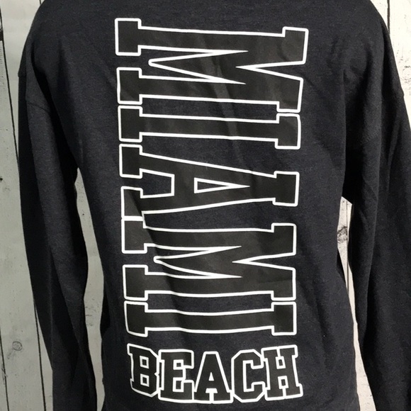 Miami Beach hooded sweater kangaroo pouch fleece unisex - Picture 5 of 8